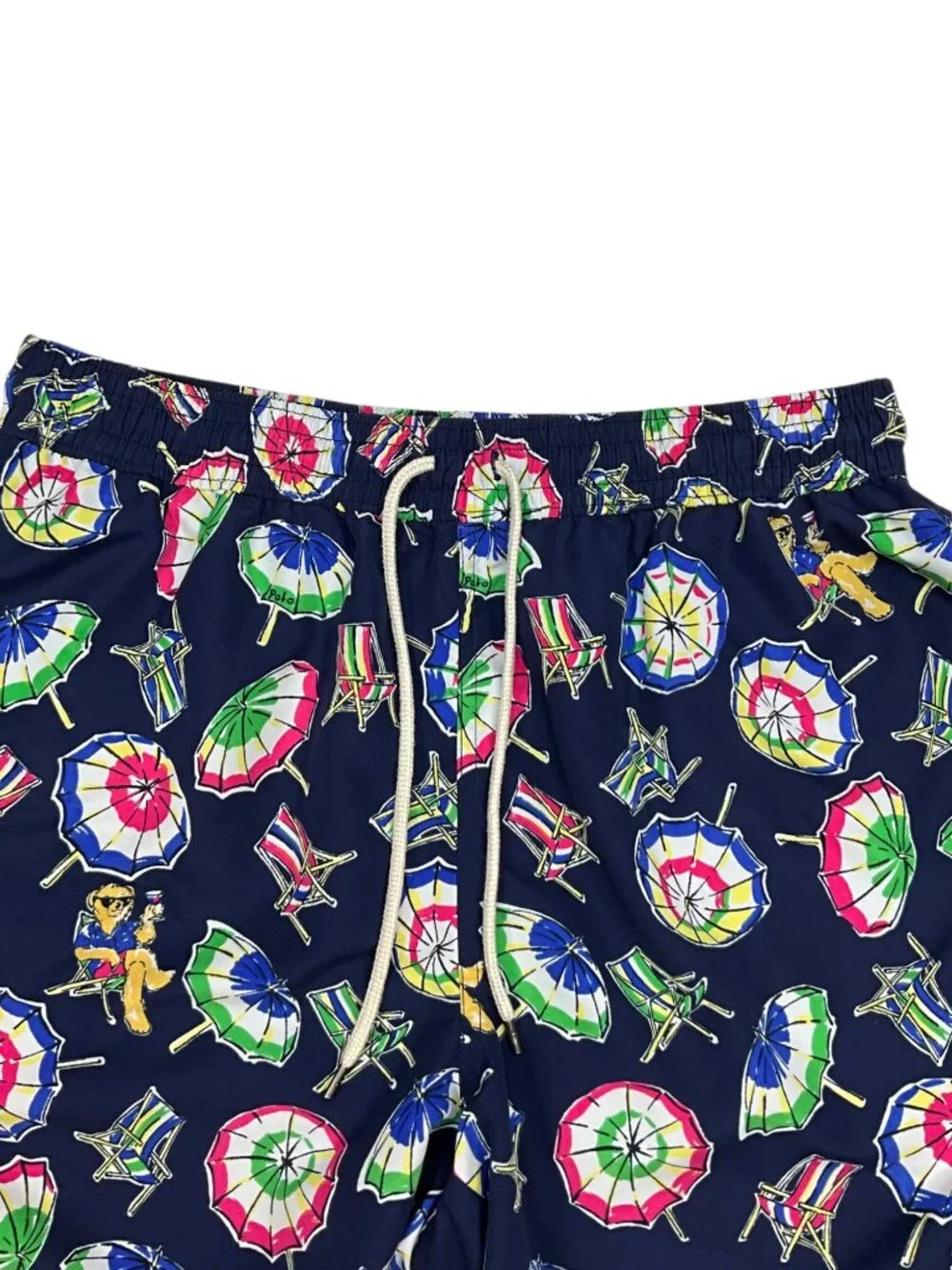 Polo Ralph Lauren Polo Bear Umbrella Swim Trunks XL Blue Lined Swimwear